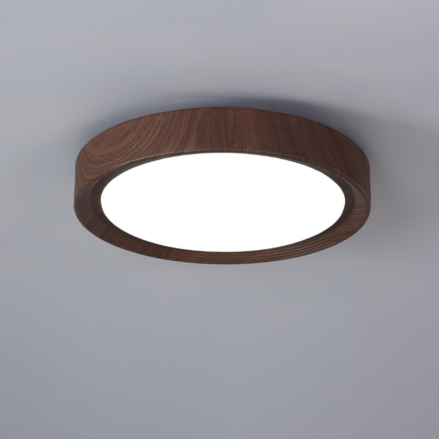 Holzmaserung Runde Deckenleuchte im Mid-Century Stil