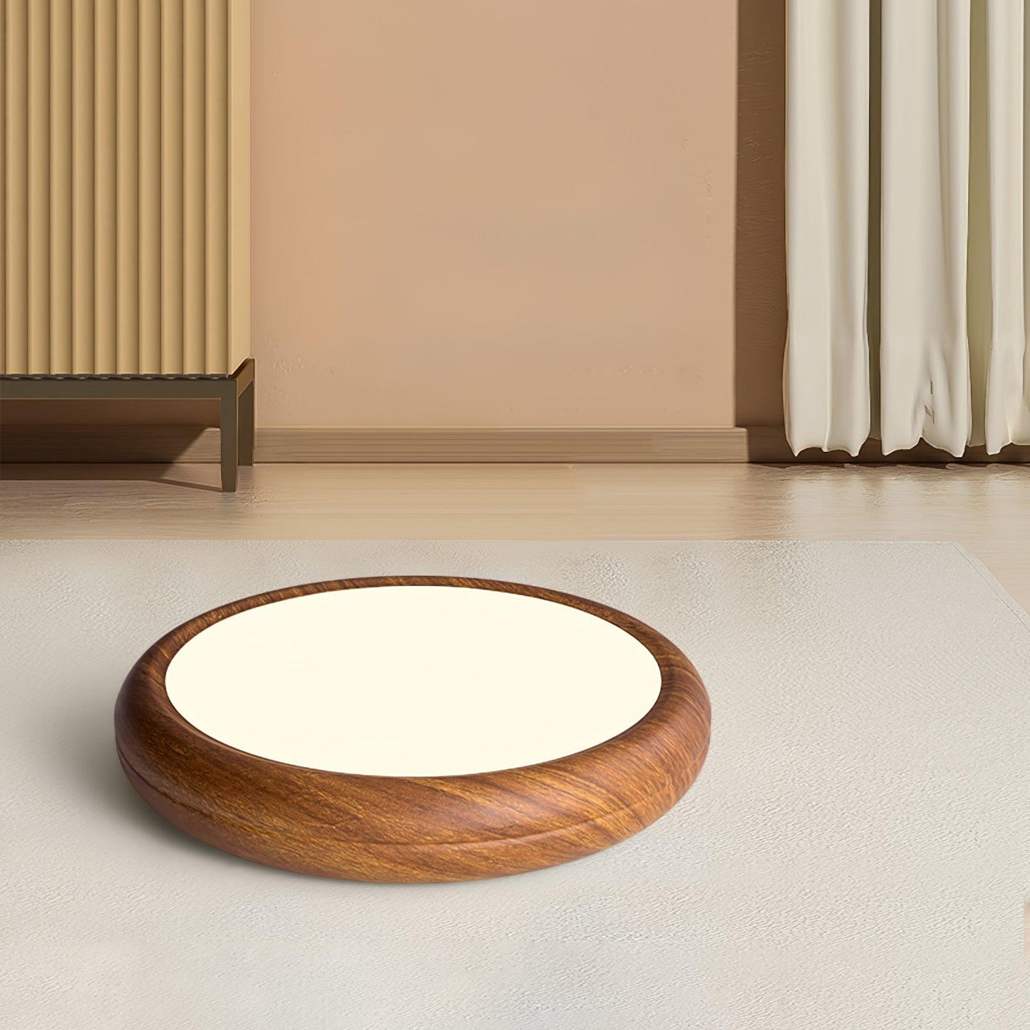 Holzmaserung Runde Deckenleuchte im Mid-Century Stil
