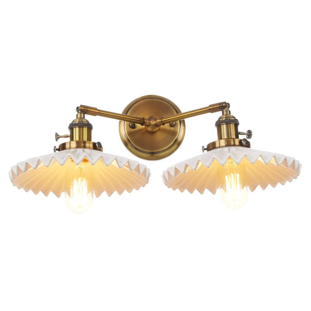 Keramik-Deckenlampe – Doppelkopf Retro-Design