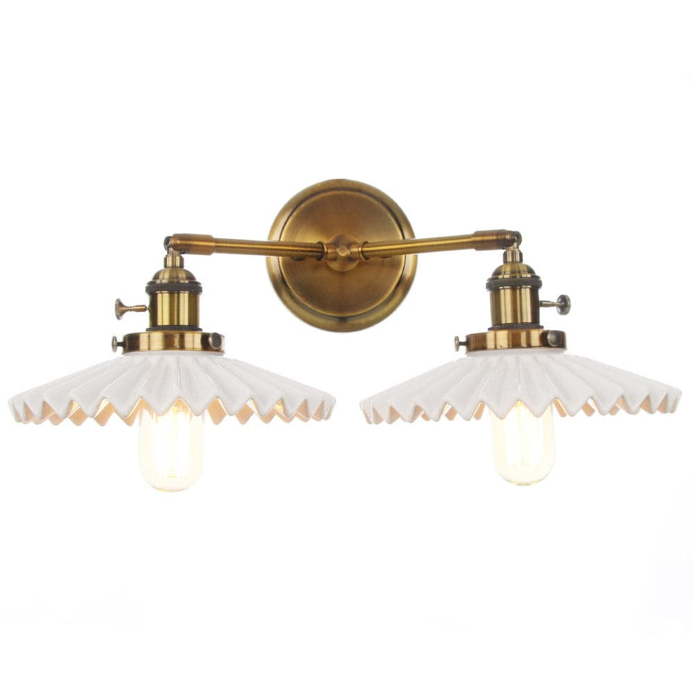 Keramik-Deckenlampe – Doppelkopf Retro-Design