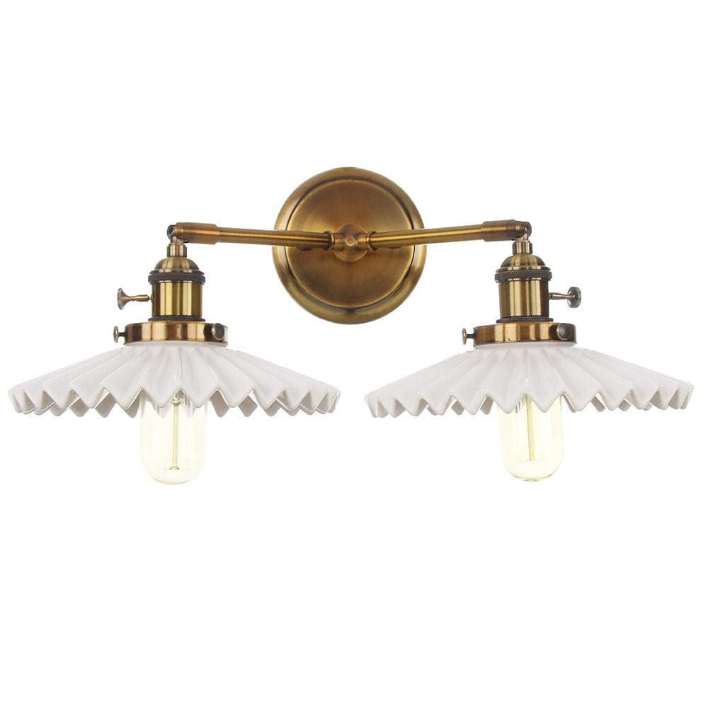 Keramik-Deckenlampe – Doppelkopf Retro-Design