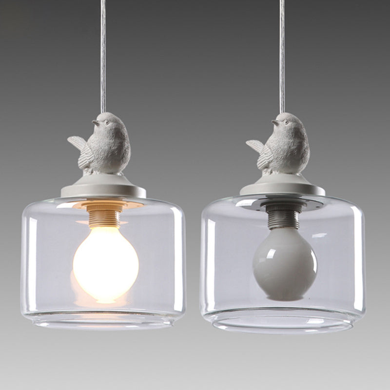 Vogel-Design Glaslampe – Höhenverstellbare Pendelleuchte