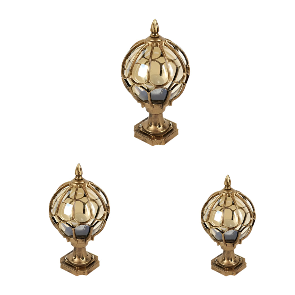 Vintage Außenpfostenlampe mit Rundem Glaslicht