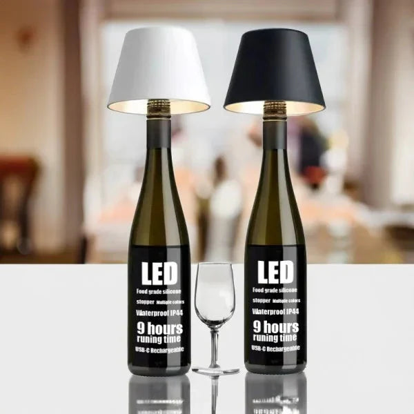 Wiederaufladbare Weinflaschen-Tischlampe