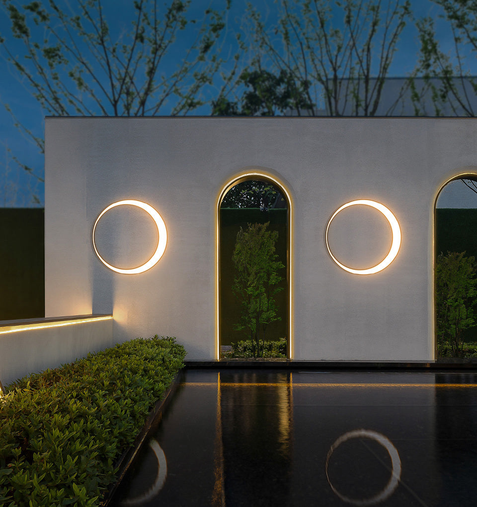 Außenwandleuchte LED 30W | Mondförmige Edelstahl-Sconce