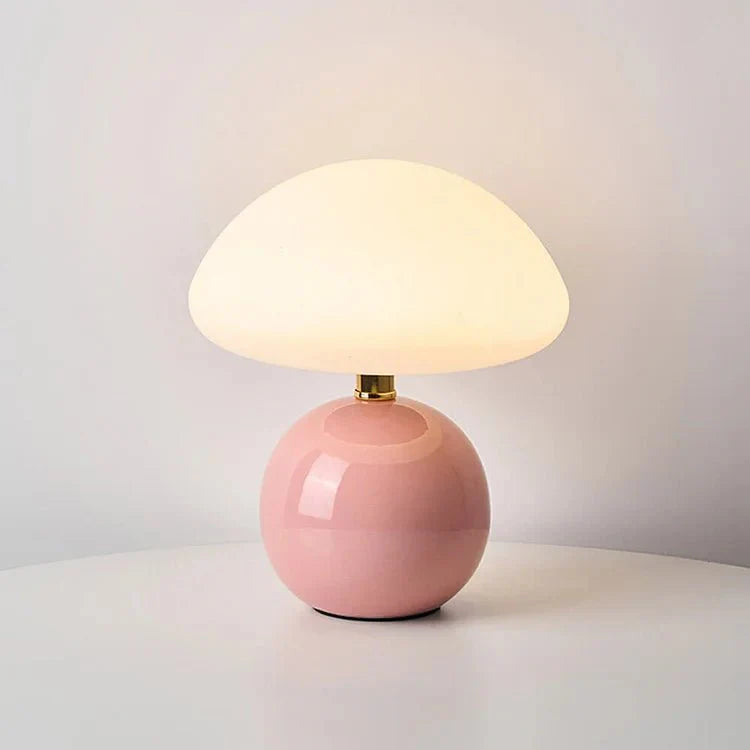 Design Tischlampe – Creme Pilzlampe Im Französischen Flair
