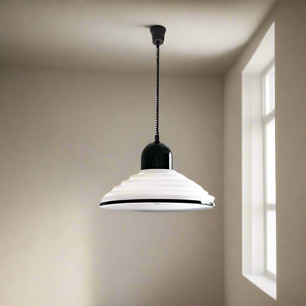 Pendelleuchte aus Glas in Creme – Französischer Stil