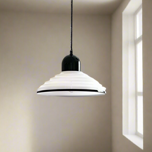 Pendelleuchte aus Glas in Creme – Französischer Stil
