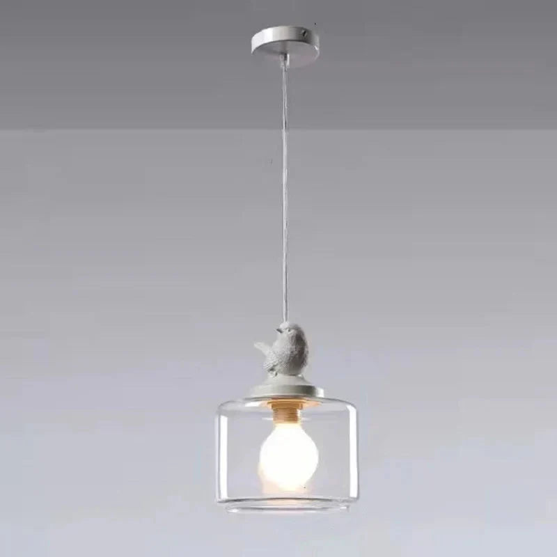Vogel-Design Glaslampe – Höhenverstellbare Pendelleuchte