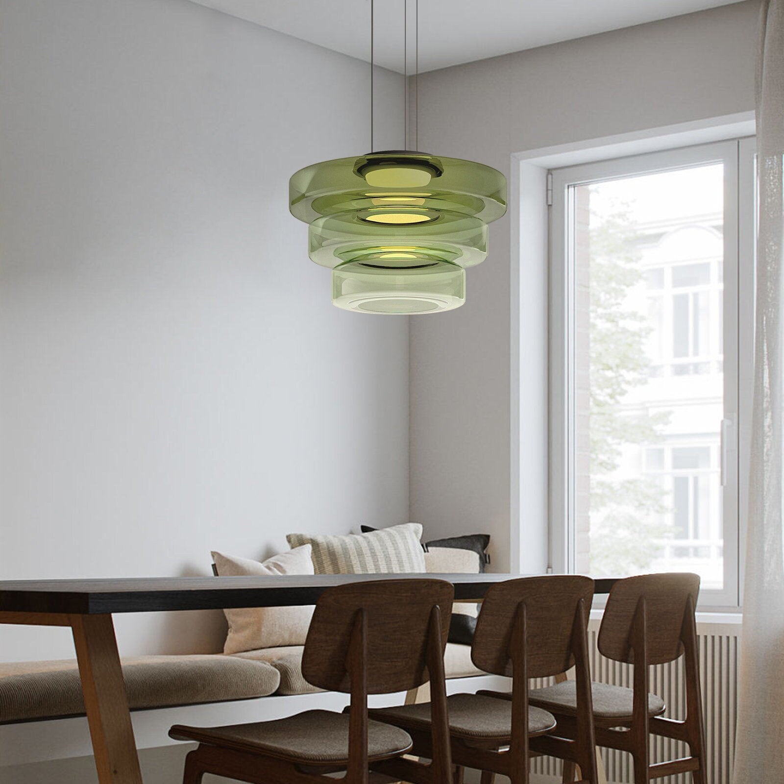 Funktionale Glaspendelleuchten im Bauhausstil