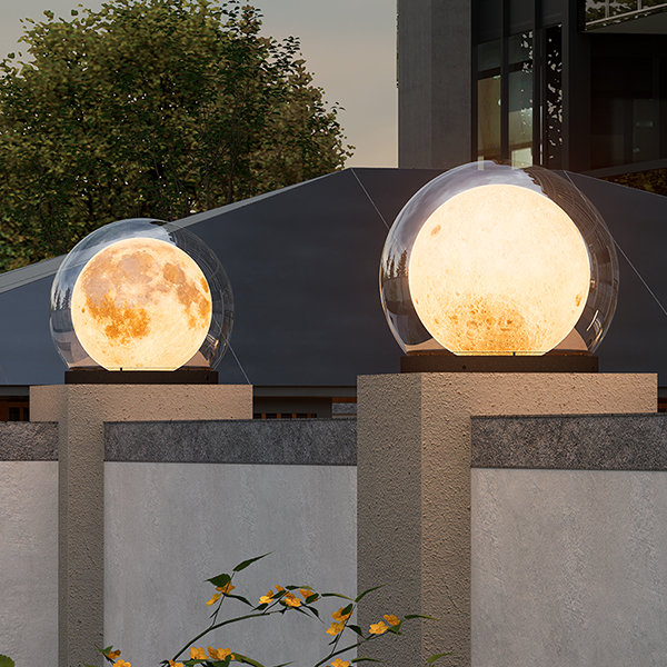 Moderne Solar-Säulenleuchte | Monddesign
