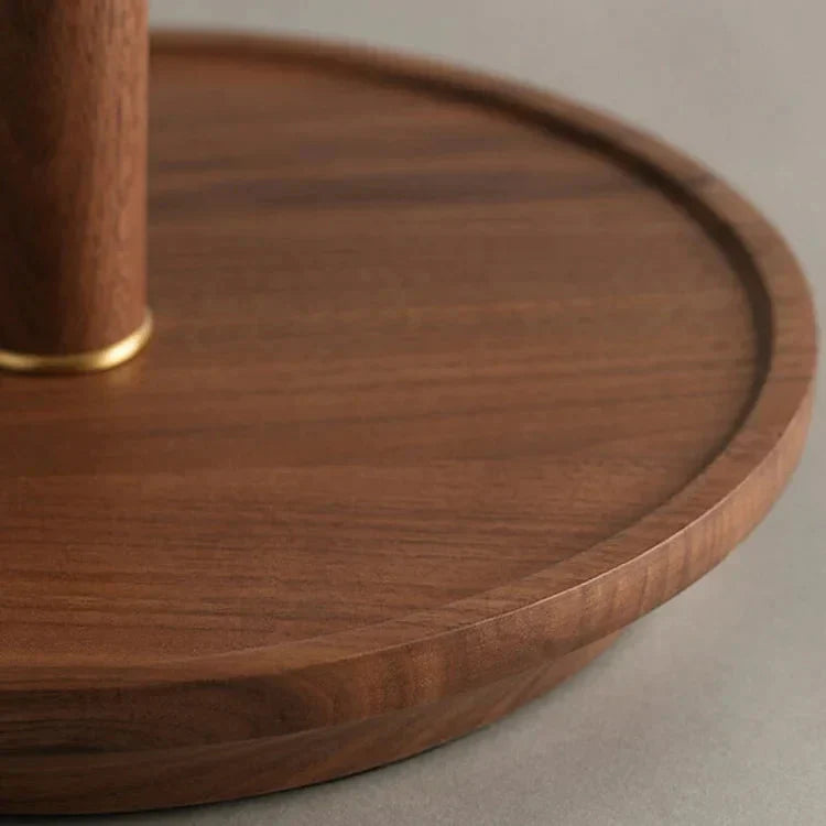 Plissierte Holz-Tischlampe im Vintage-Stil