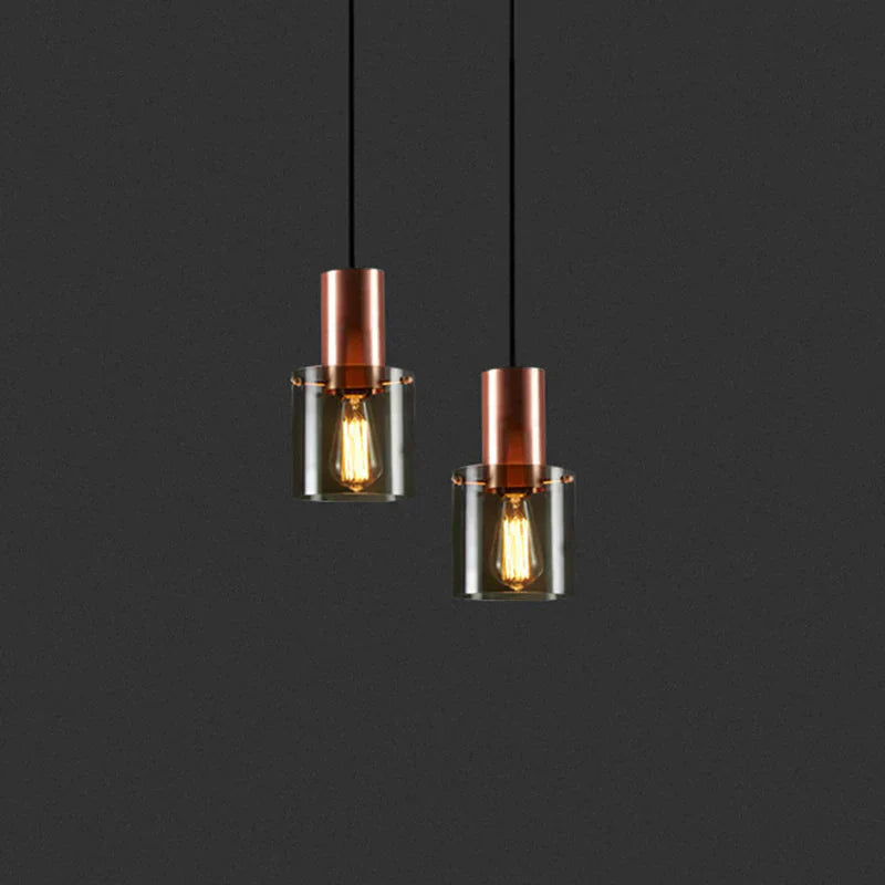 Stylische Pendelleuchte Mit Rauchfarbenem Glasschirm – E14-Fassung