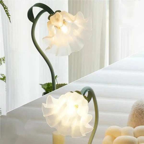 Romantische Vintage-Blumen-Tischlampe – Nostalgische Beleuchtung für gemütliche Räume