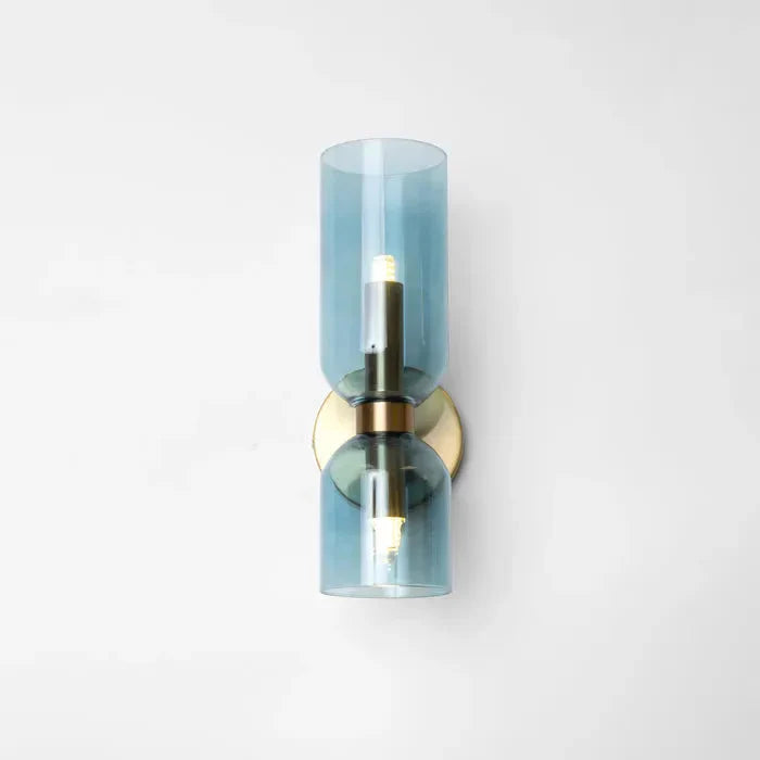 Moderne LED-Wandlampe mit Doppelkopf aus Glas