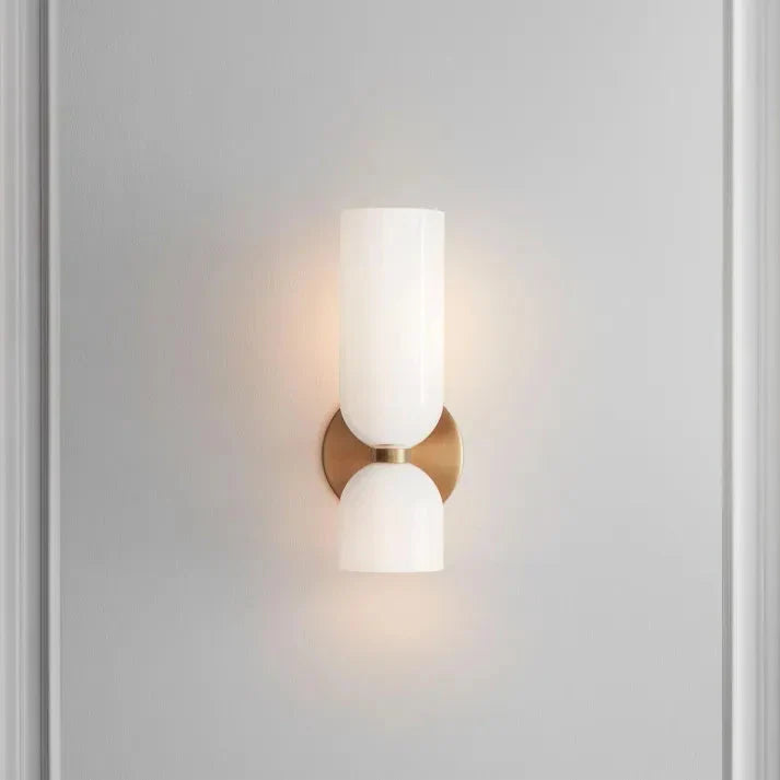 Moderne LED-Wandlampe mit Doppelkopf aus Glas